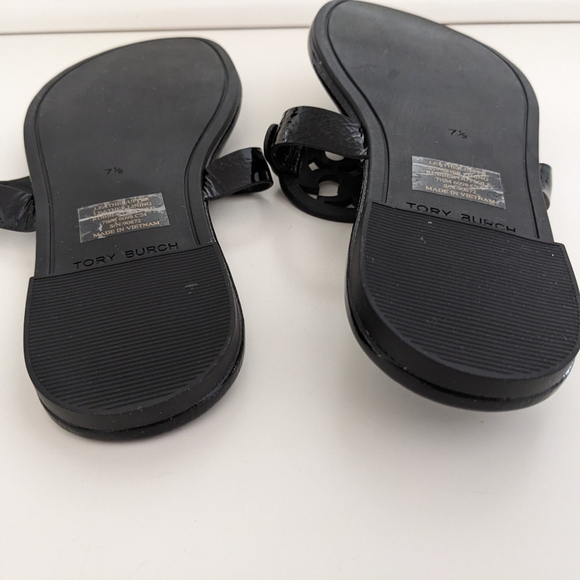 EUC! Tory Burch Miller Sandal In Black Patent Leather Size 7.5 - Picture 15 of 16